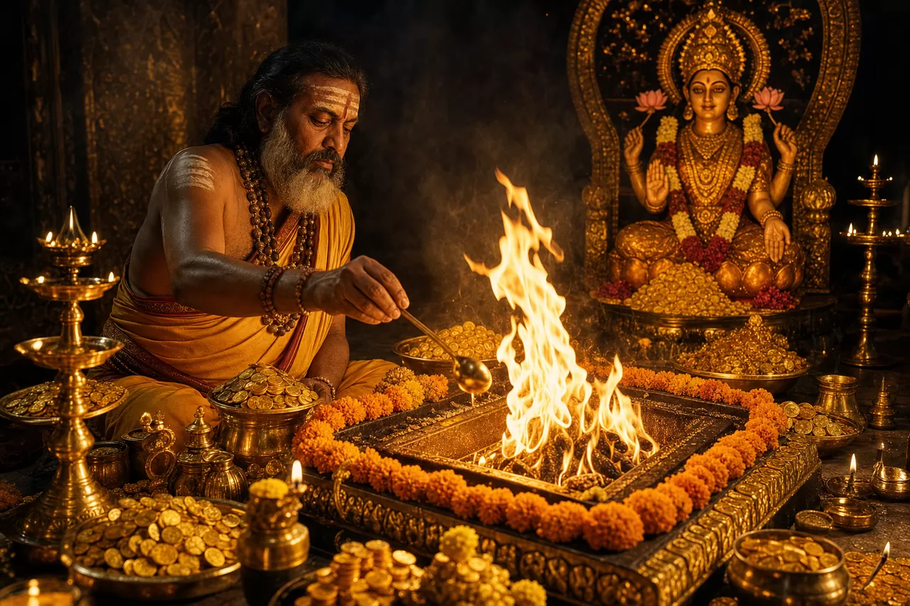A Lakshmi puja prosperity ritual for business growth and career advancement